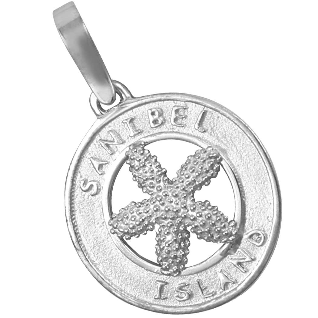 Sterling Silver Sanibel Disc with Starfish Pendant