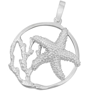 Sterling Silver Bumpy Starfish Reef Pendant