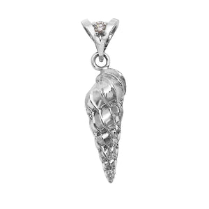 04 April "Birthshell": Sterling Silver Pendant: The Wentletrap Shell with Diamond