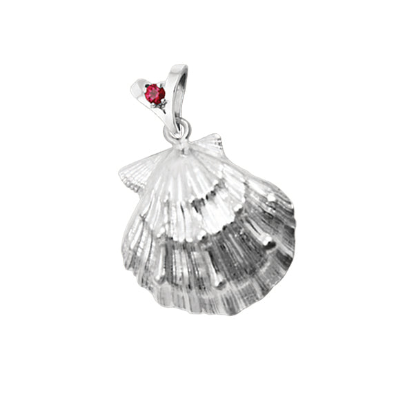 07 July "Birthshell": Sterling Silver Pendant: The Lion’s Paw with Ruby
