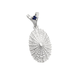 09 September "Birthshell": Sterling Silver Pendant: The Limpet Shell with Sapphire