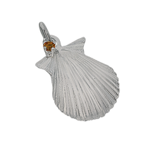 Load image into Gallery viewer, 11 November &quot;Birthshell&quot;: Sterling Silver Charm: The Scallop Shell with Citrine