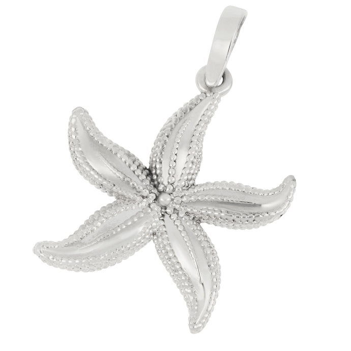 Sterling Silver Large Polished Starfish Pendant