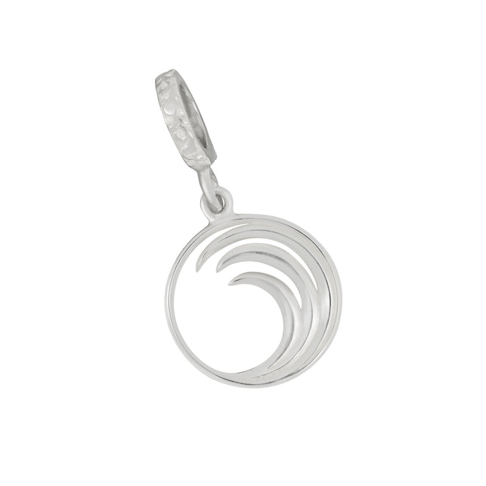 Sterling Silver Small Circle Wave Charm