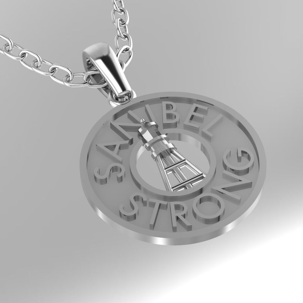 Sterling Silver Sanibel Strong pendant with 18” 1.2mm Round Box Chain