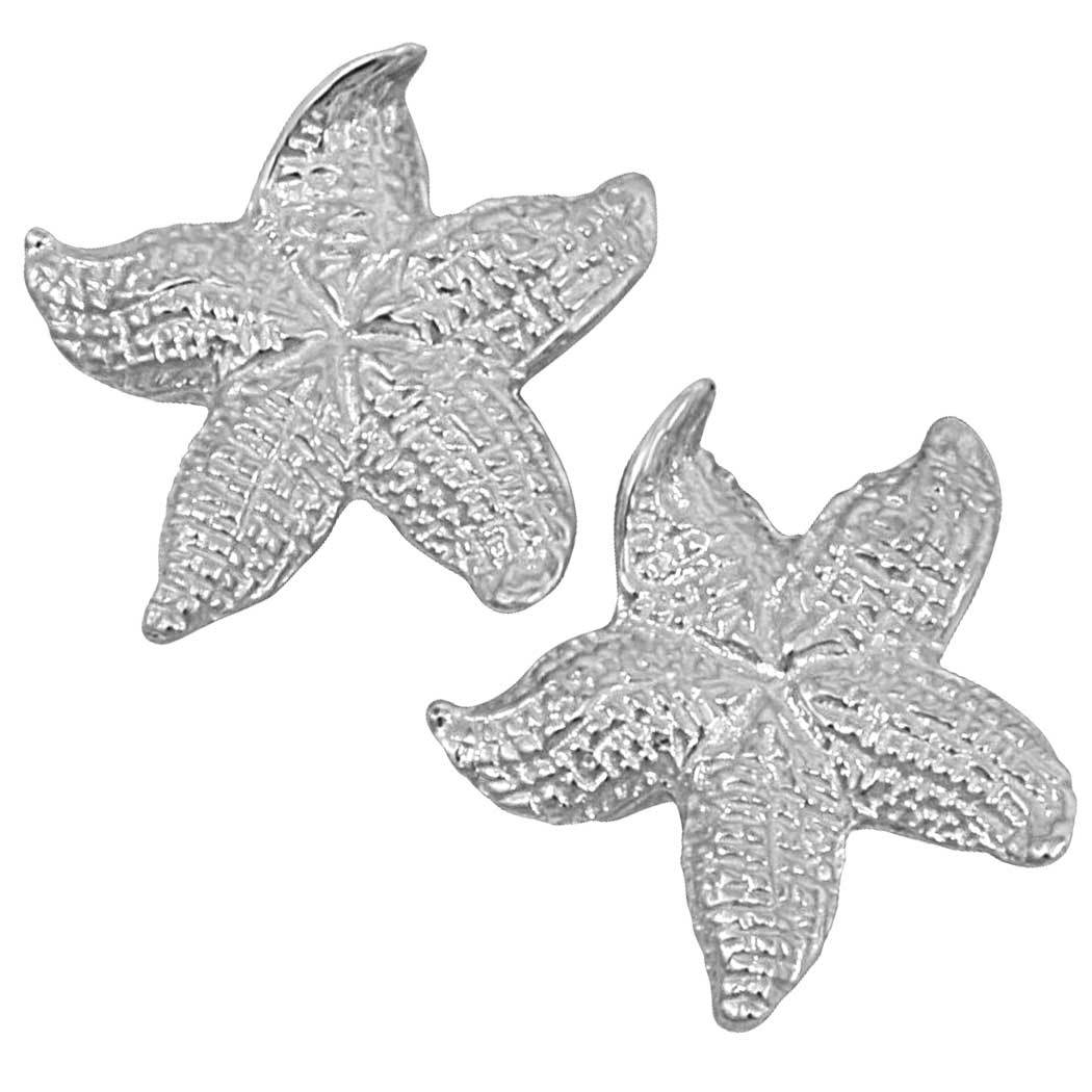 Sterling Silver Stylized Starfish Earrings