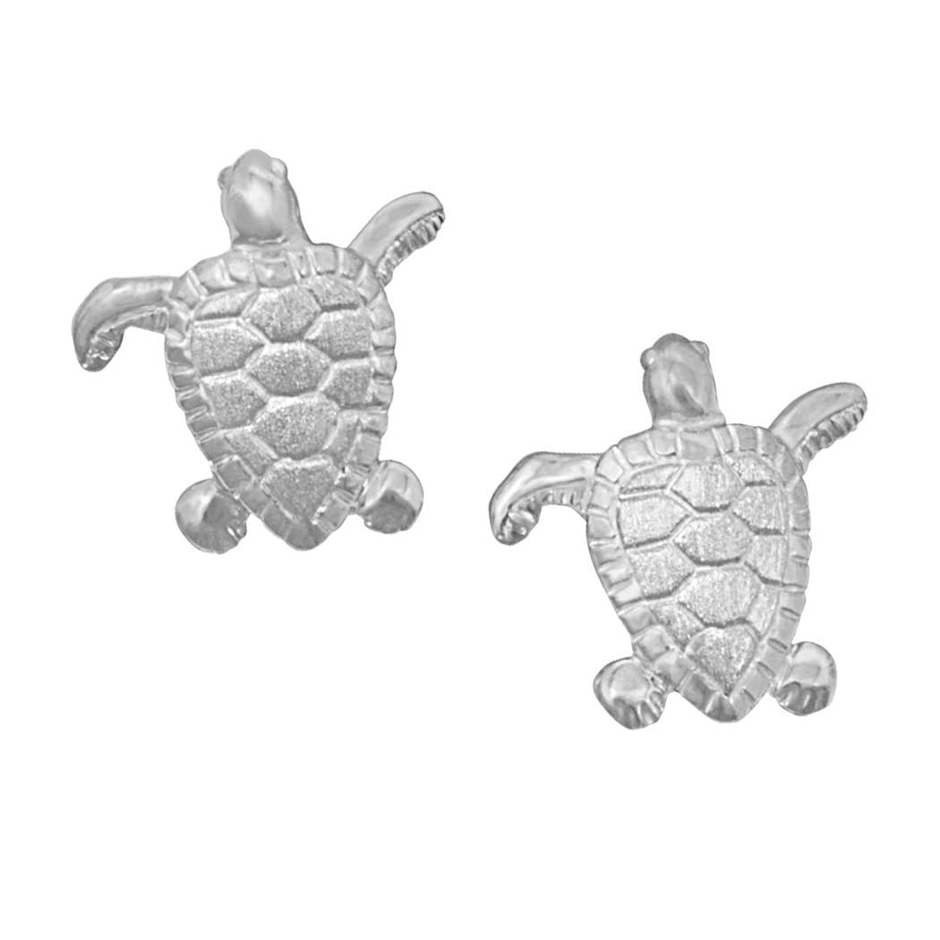 Sterling Silver Small Turtle Earrings
