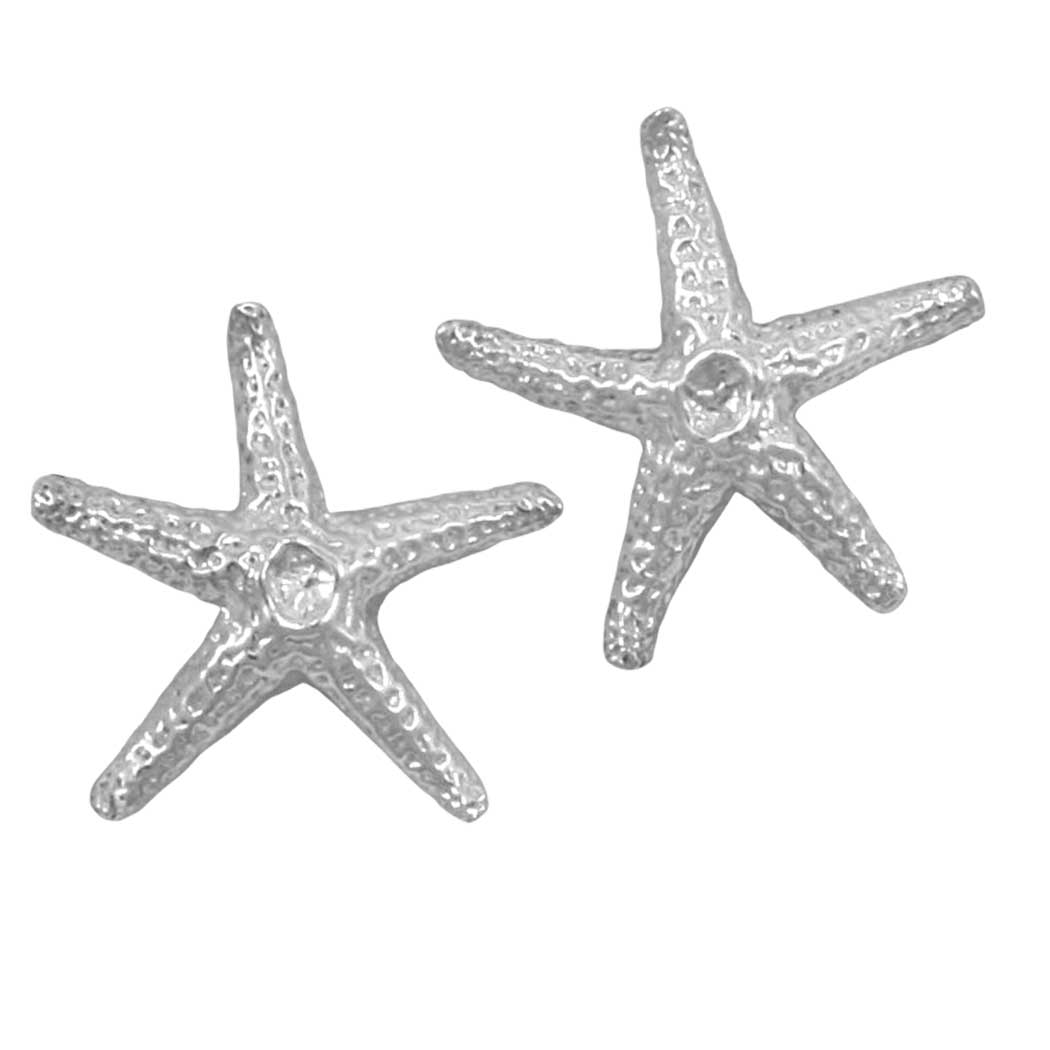 Sterling Silver Small Real Starfish Earrings