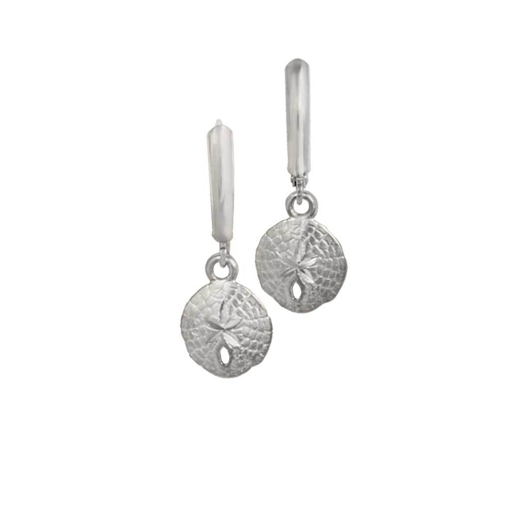 Sterling Silver 11mm Sanddollar Euro Wire Earrings