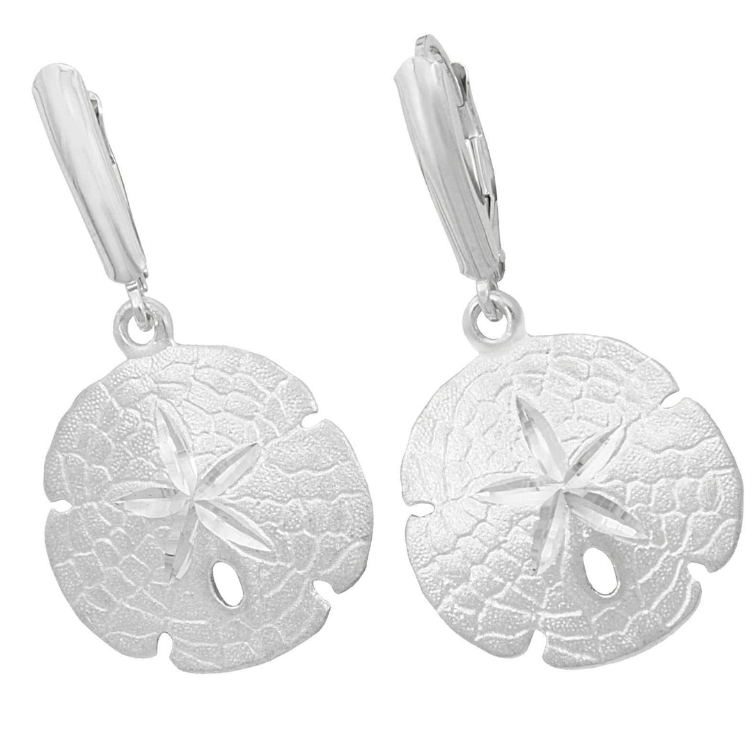 Sterling Silver 20mm Sanddollar Euro Wire Earrings