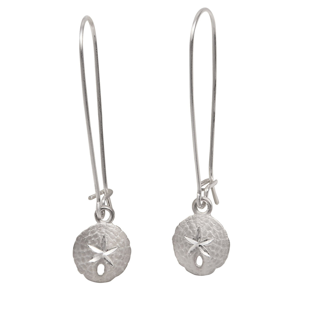 Sterling Silver 11mm Sanddollar On Kidney Wire Earrings