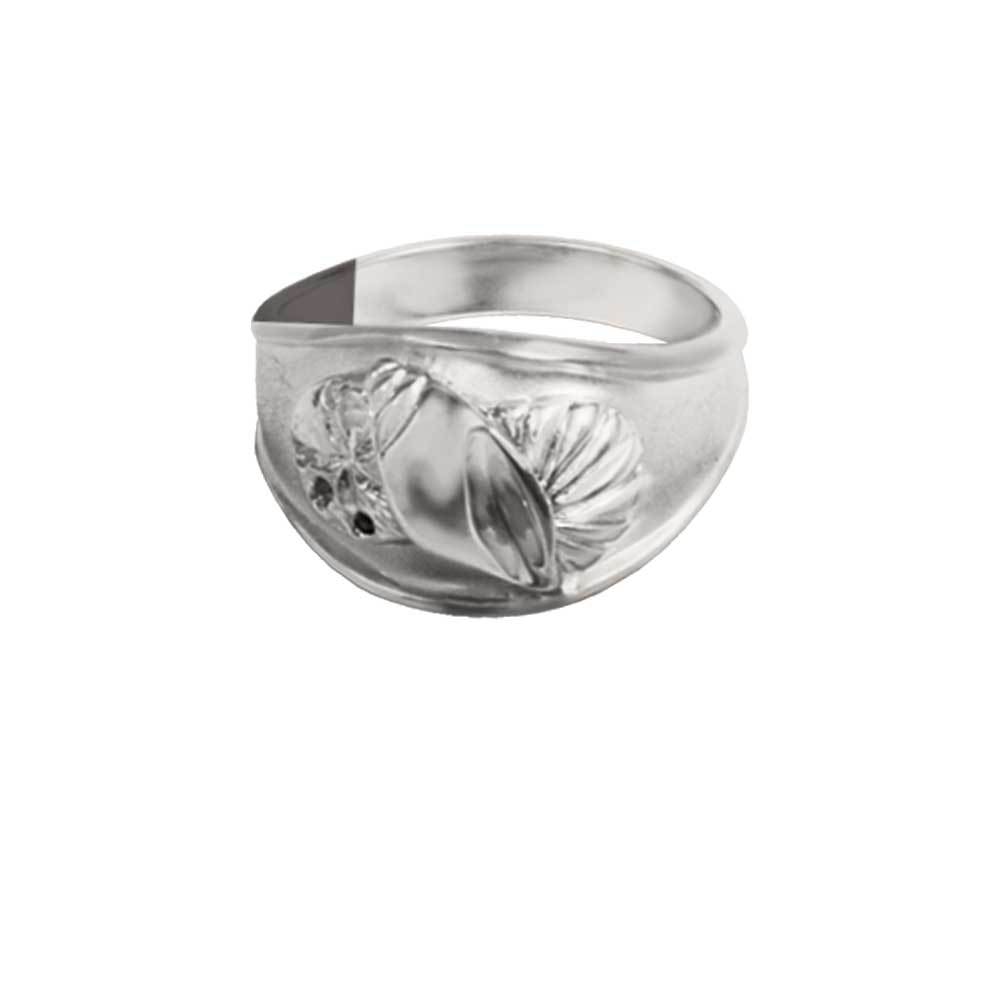 Sterling Silver Wide 3 Shell Ring