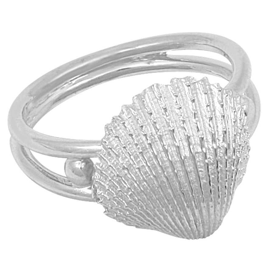 Sterling Silver Cockle Shell Split Shank Ring