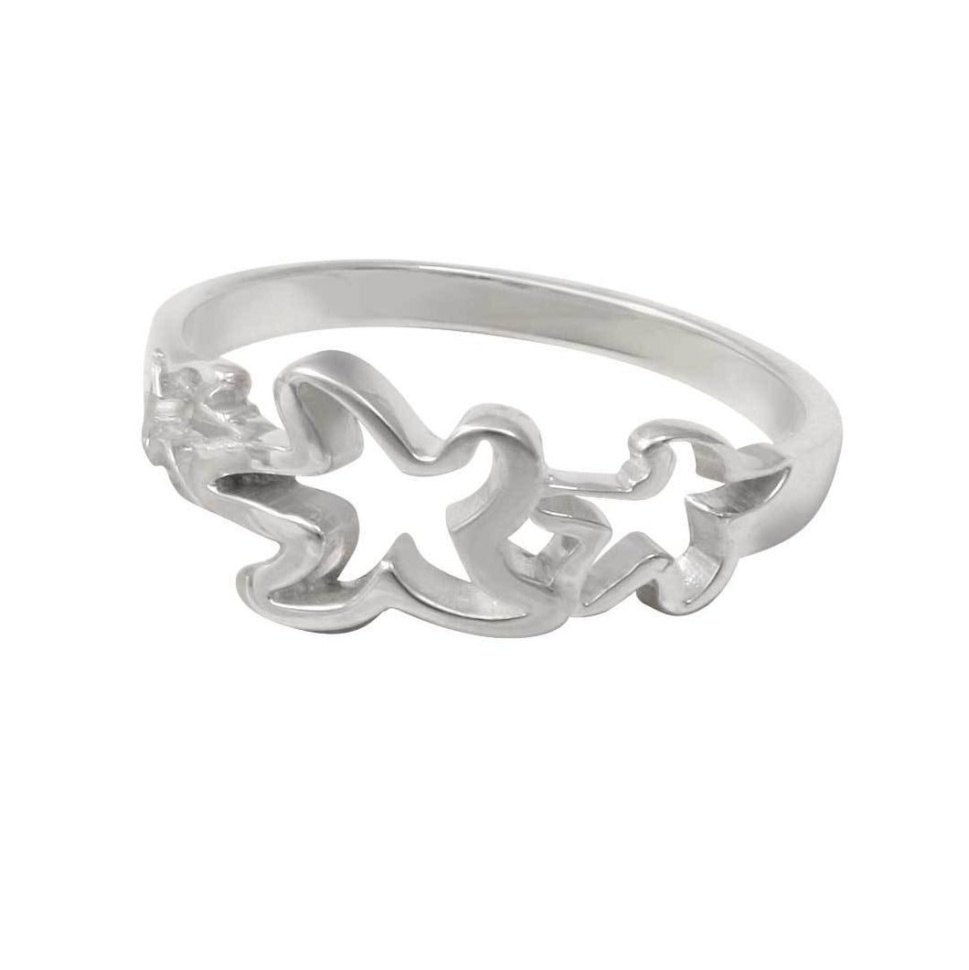 Sterling Silver Small Triple Starfish 