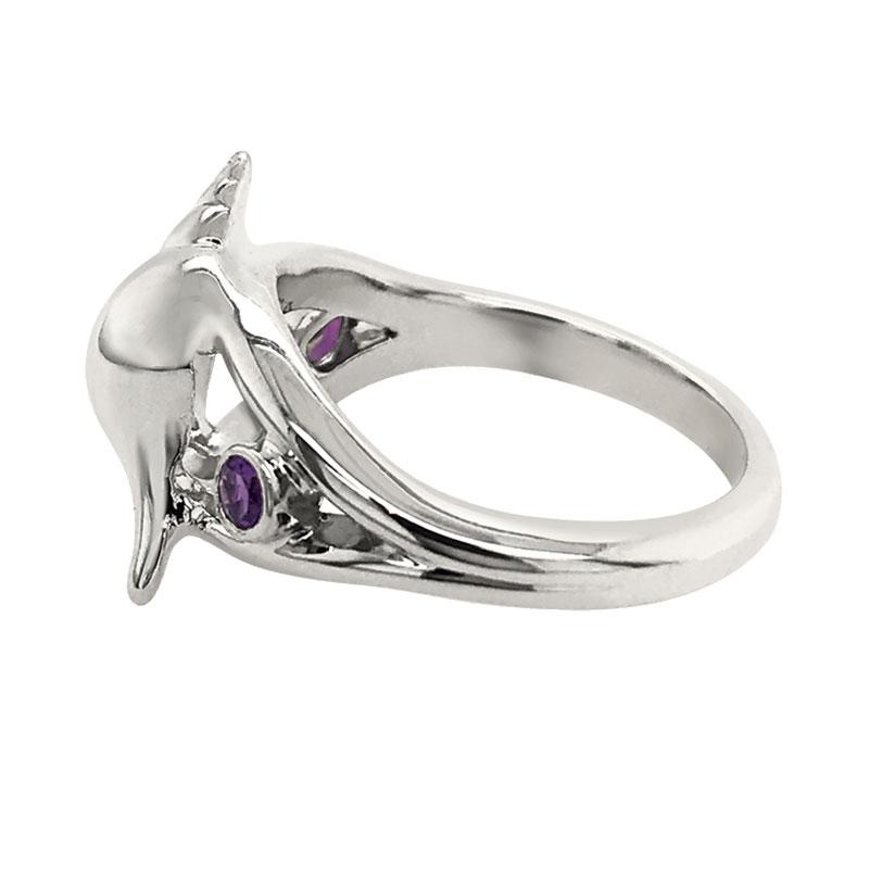 02 February "Birthshell" Sterling Silver Ring: The Tulip Shell with Amethysts
