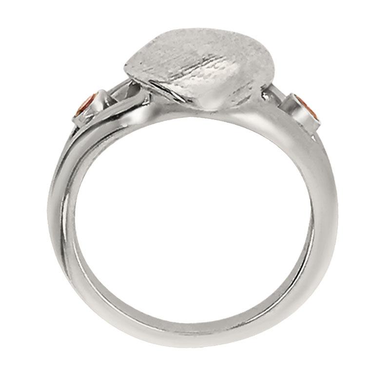 10 October "Birthshell" Sterling Silver Ring: The Baby's Ear with Pink Tourmalines