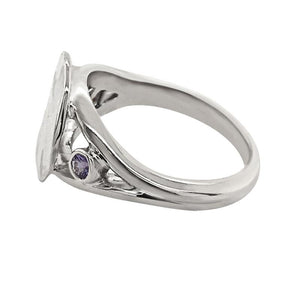 12 December "Birthshell" Sterling Silver Ring: The Jingle Shell with Tanzanites