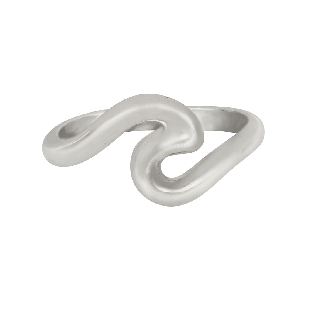 Sterling Silver Single Wave Ring, Size 6.5