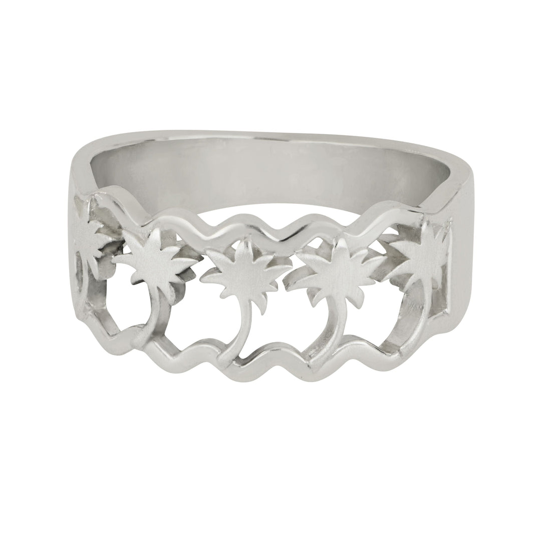 Sterling Silver 5 Palm Tree Band, Size 6.5