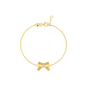 Roberto Coin 18 karat yellow gold Disney Cinderella Bow Diamond Bracelet, D=0.05tw