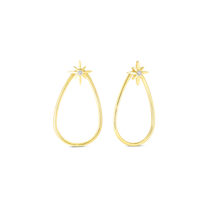 Roberto Coin 18 karat yellow gold Disney Cinderella Wand Diamond Teardrop Earrings, D=0.20tw