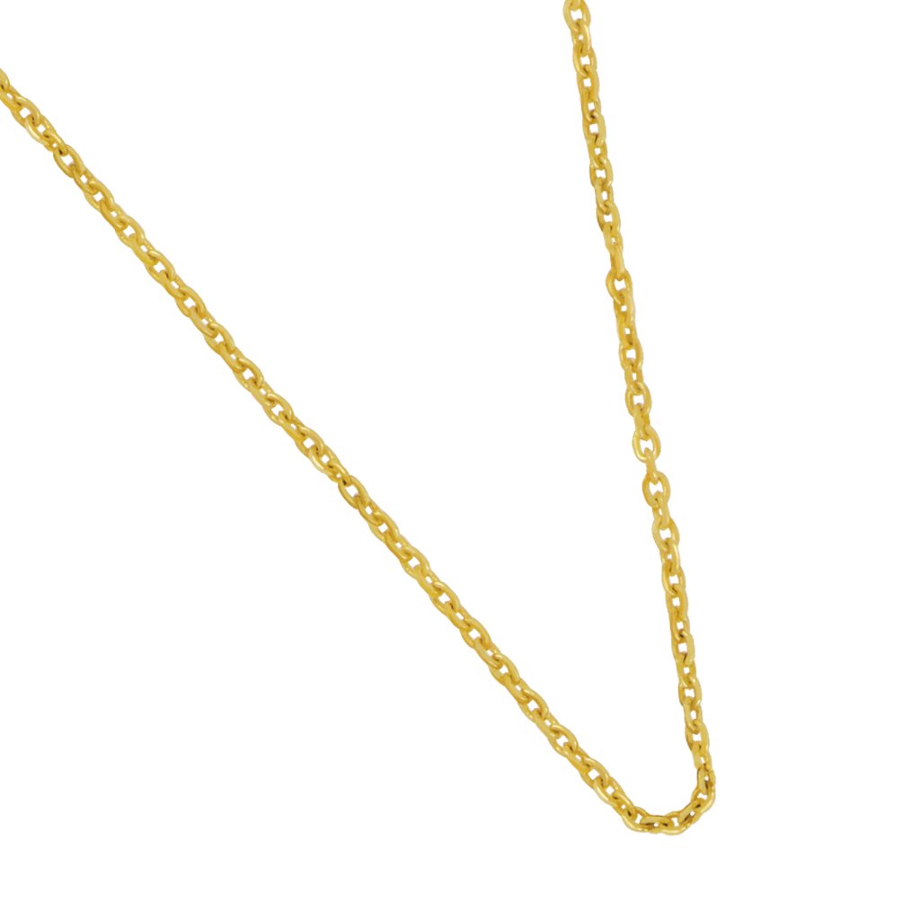 14 K Yellow Gold 1.1mm diamond cut cable chain 18