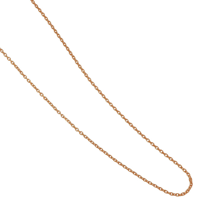 14 karat rose gold 1.1mm Diamond Cut Cable Chain 18