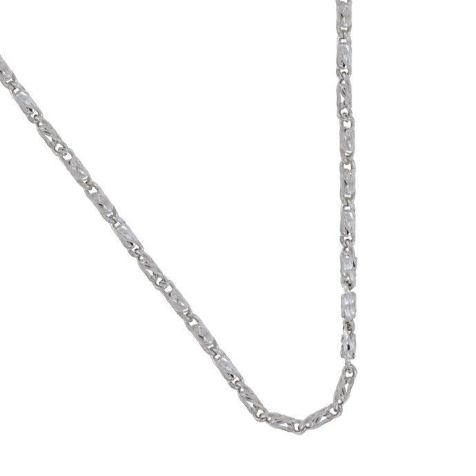 14 karat White Gold 1.1mm D/C Cable Chain 18
