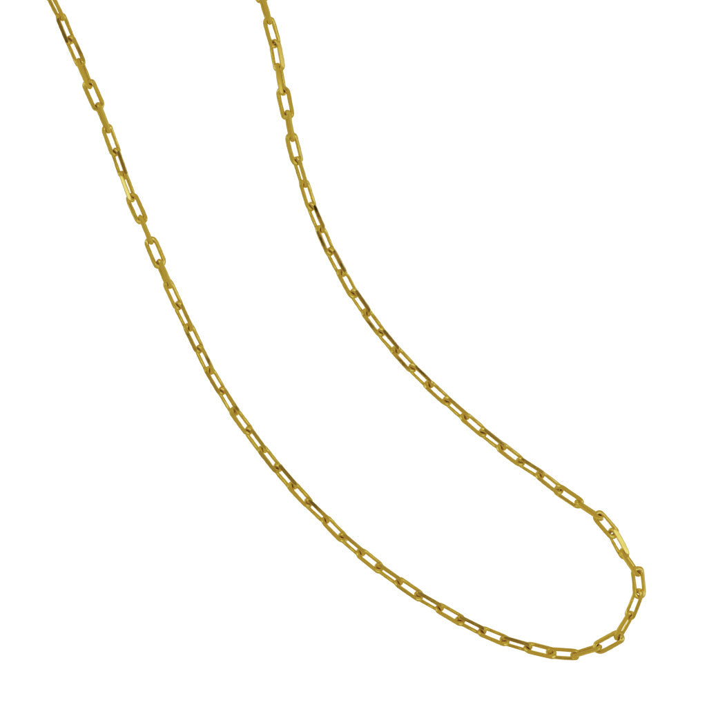 14 karat Yellow Gold 1.2mm D/C Long Link Chain 18