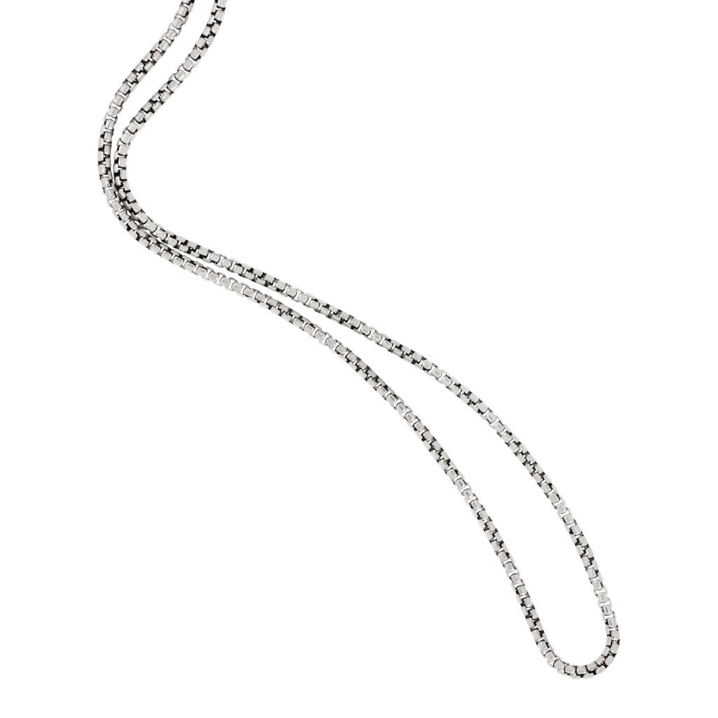 Sterling Silver 1.7mm Medium Venetian Box Chain 18