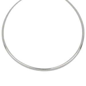 Sterling Sliver 4mm Omega Rodium Necklace 16"