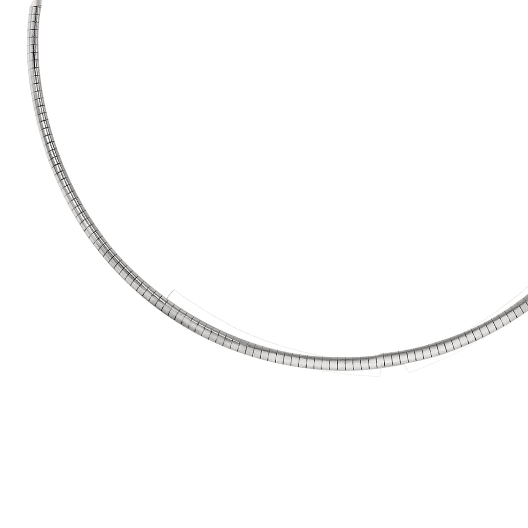 Sterling Silver 3mm Domed Omega Necklace 18"