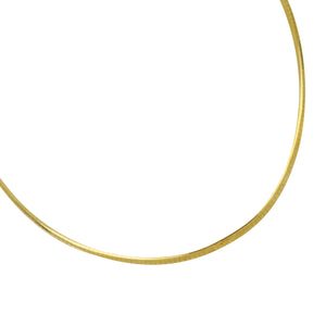 Sterling Silver/14K Yellow Gold 18" 3mm Reversable Omega Necklace