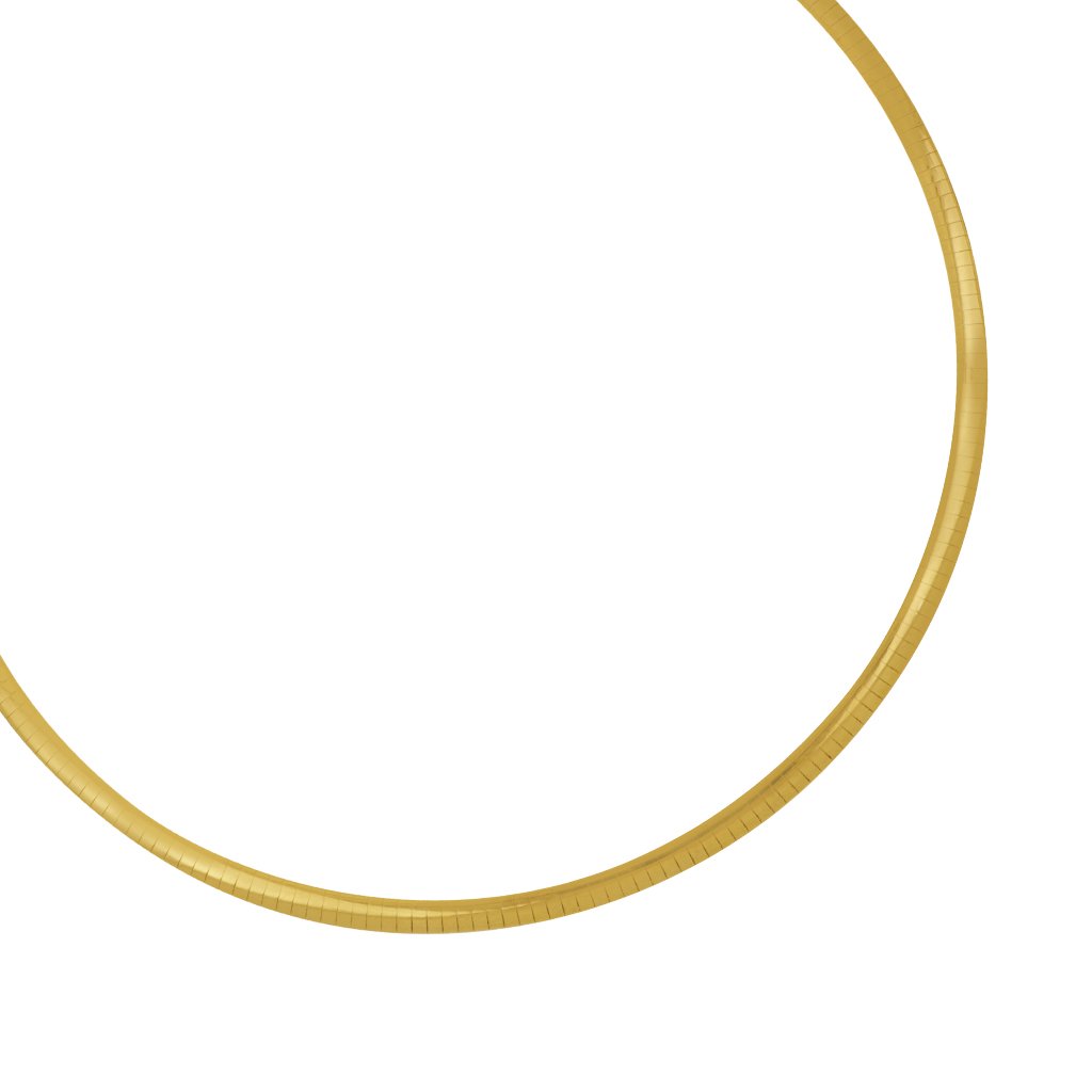 Sterling Silver and 14K Yellow Gold 4mm Reversabile Omega Necklace 16