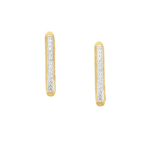 Nanis 18 karat yellow gold Libera hand engraved Diamond small Hoop Earrings, D=0.12tw