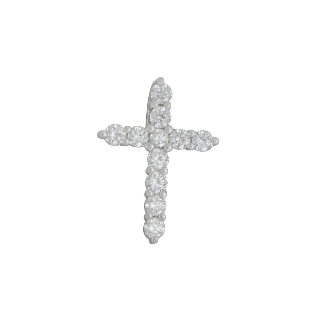 14k White Gold Small Diamond 0.27ctw GH/SI Cross Pendant with out Chain