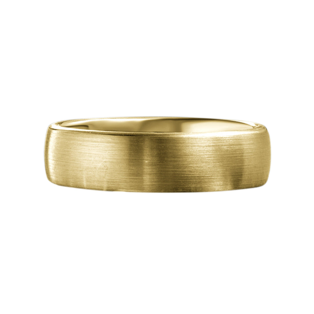 14 Karat Yellow Gold 6mm Sandpaper Top Men’s Wedding Band Size 10