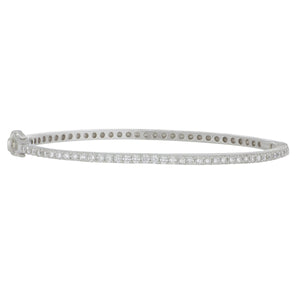 14 karat white gold 1 row diamond 1.15ctw HI/SI bangle bracelet