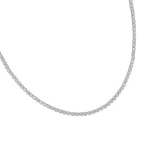 14 karat white gold 4 prong diamond 6.99TW HI/SI crown line necklace 17"