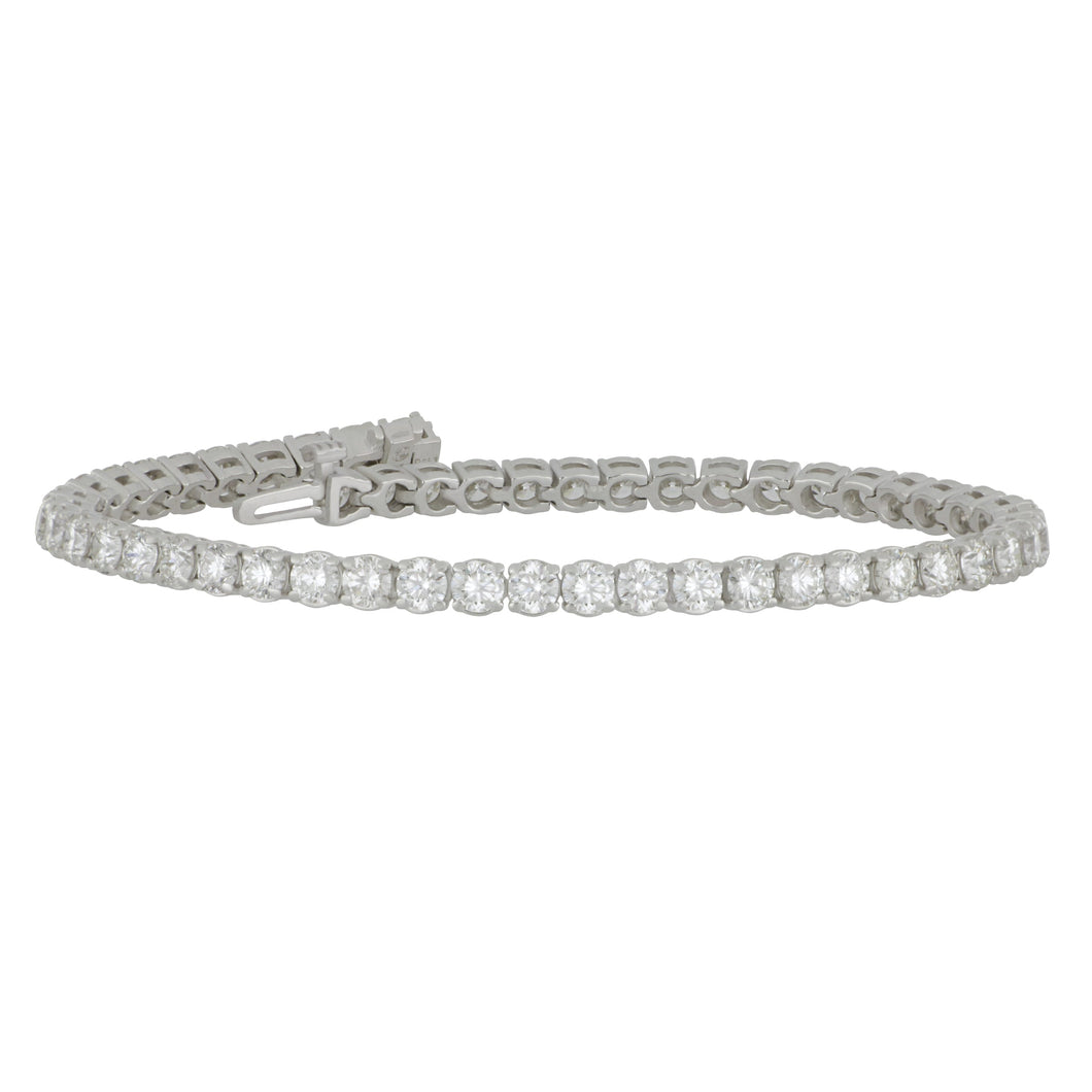 14 karat white gold 4 prong diamond 7.20ctw GH/SI line bracelet 7